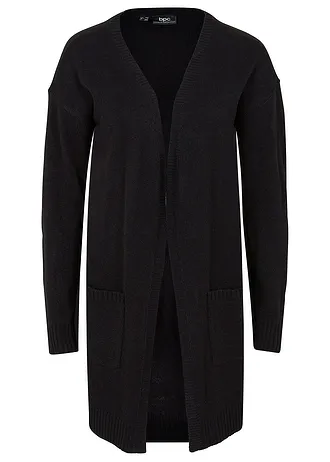 Dlouhý pletený kabátek, barva: černá