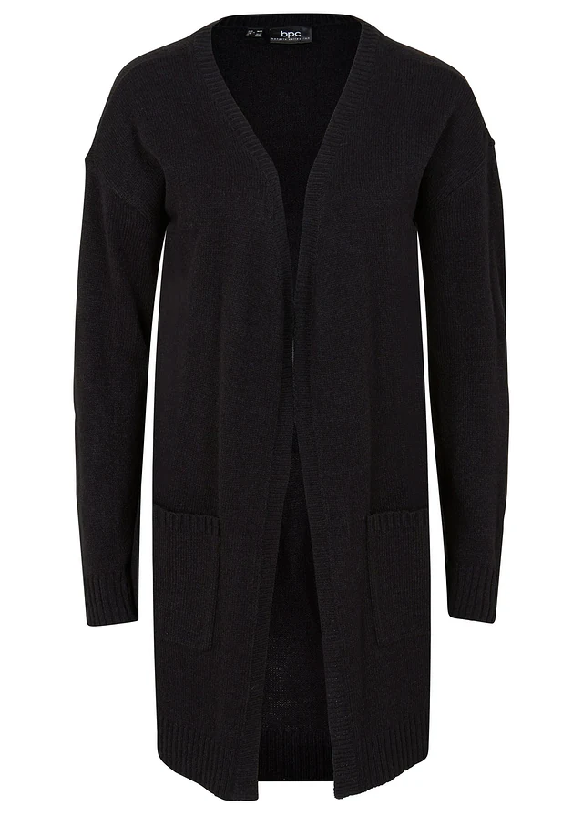 Gilet long en maille, Couleur: noir