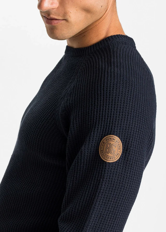 Pull en grosse maille avec coton recyclé • bleu foncé • product-page.page-title-suffix