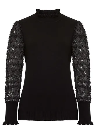 Sweter z golfem z miękkiej i lejącej mieszanki wiskozy • czarny • sklep bonprix