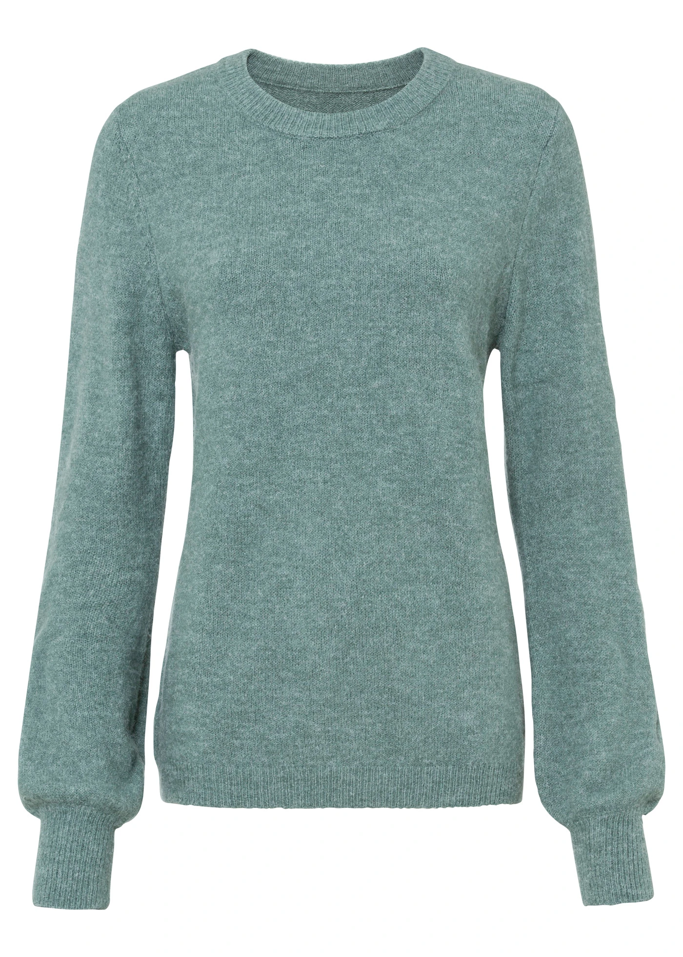 Svetr s balónovými rukávy • minerálově modrý melír • bonprix obchod