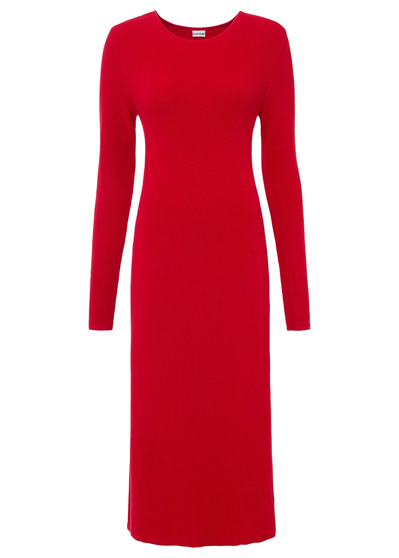 Gebreide jurk in een viscosemix • dieprood • bonprix online shop