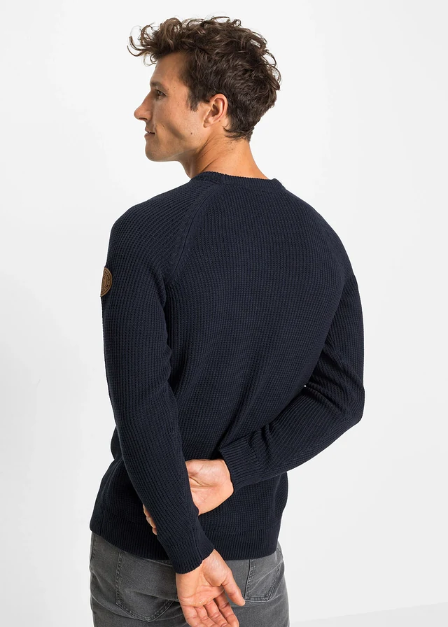 Trui van gerecycled materiaal, Kleur: donkerblauw