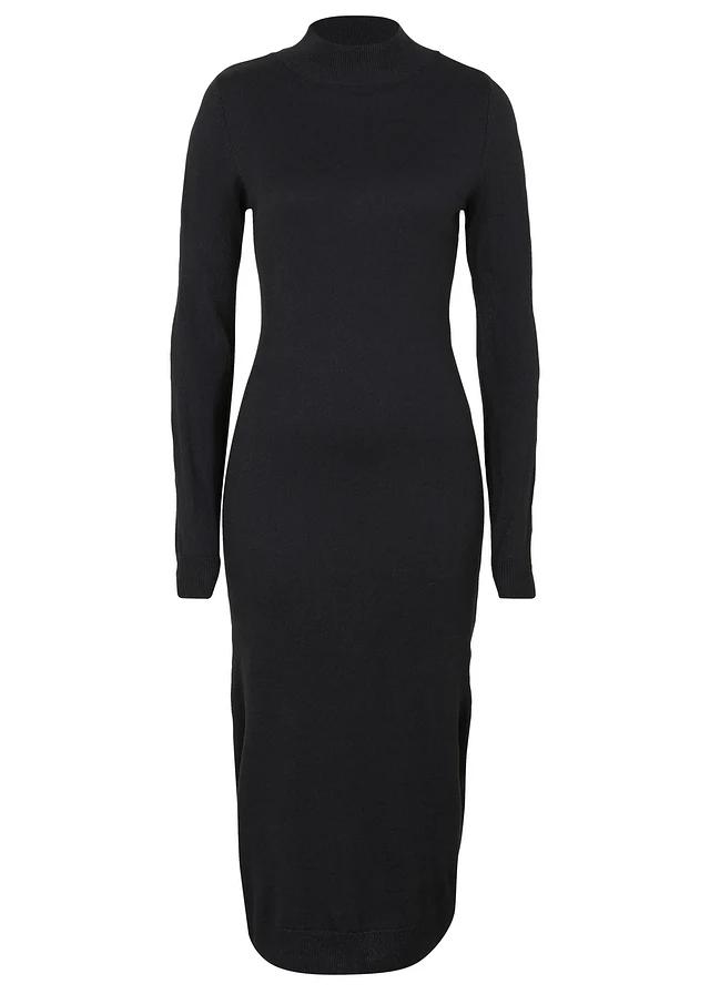 Robe en fine maille à col montant