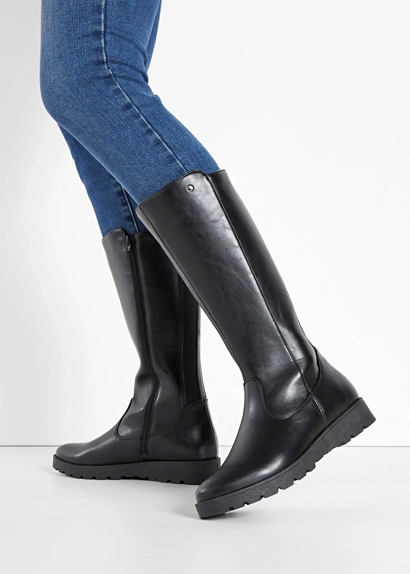 Bottes à tige large • noir • Boutique bonprix