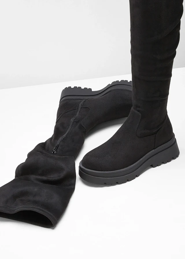 Overknee laarzen, Kleur: zwart