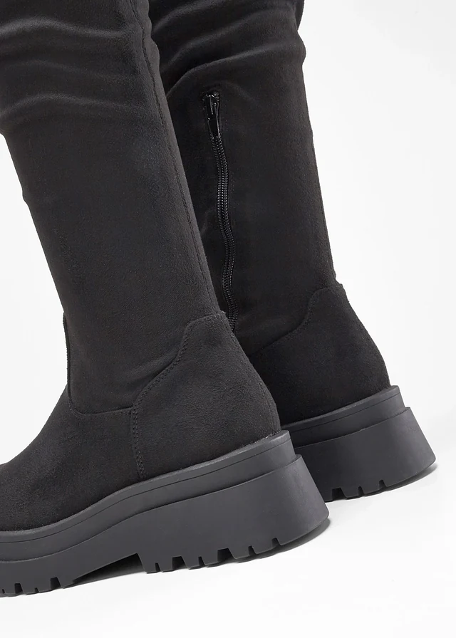 Overknee laarzen, Kleur: zwart