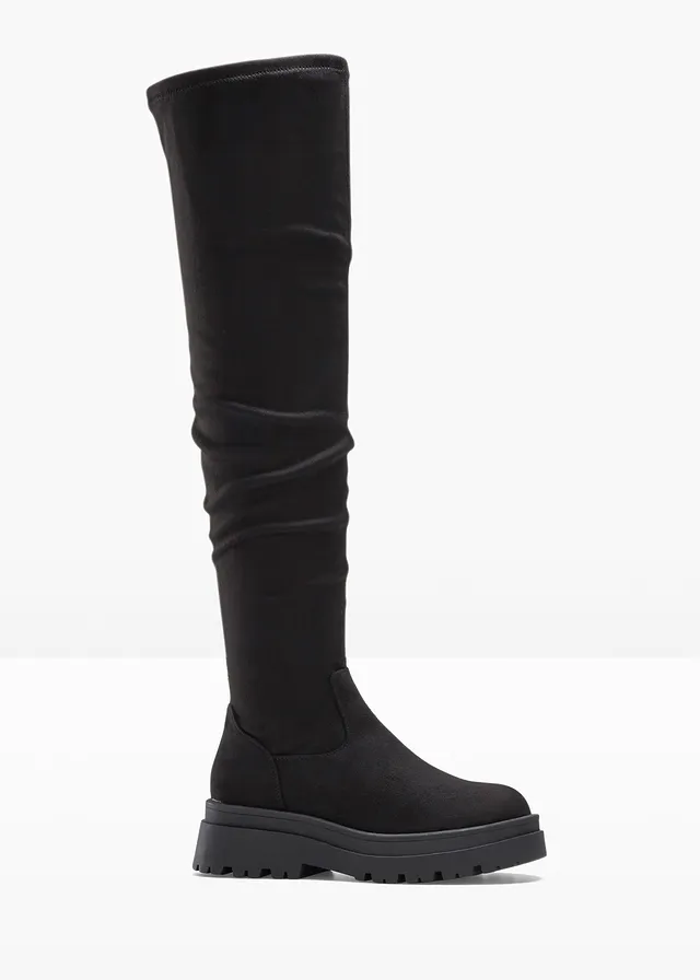 Overknee laarzen, Kleur: zwart