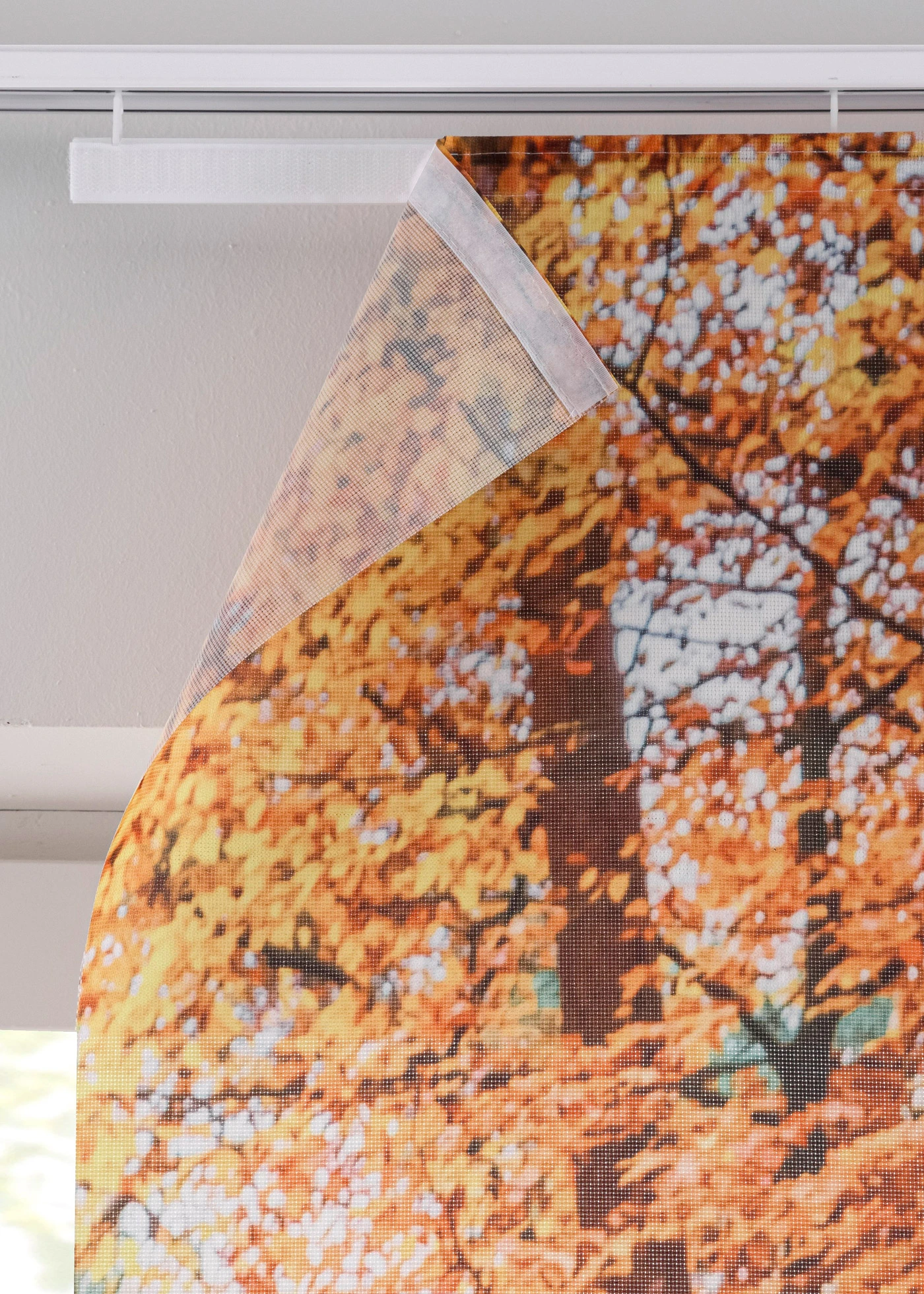 Transparant paneelgordijn met digitale print bos (set van 3) • groen • bonprix online shop