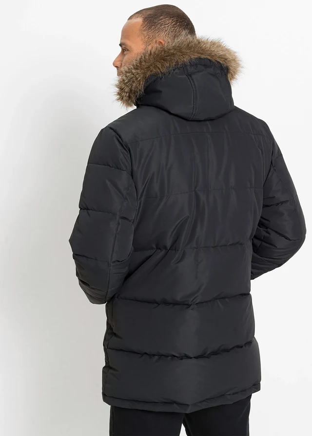 Outdoor jas met capuchon, Kleur: zwart