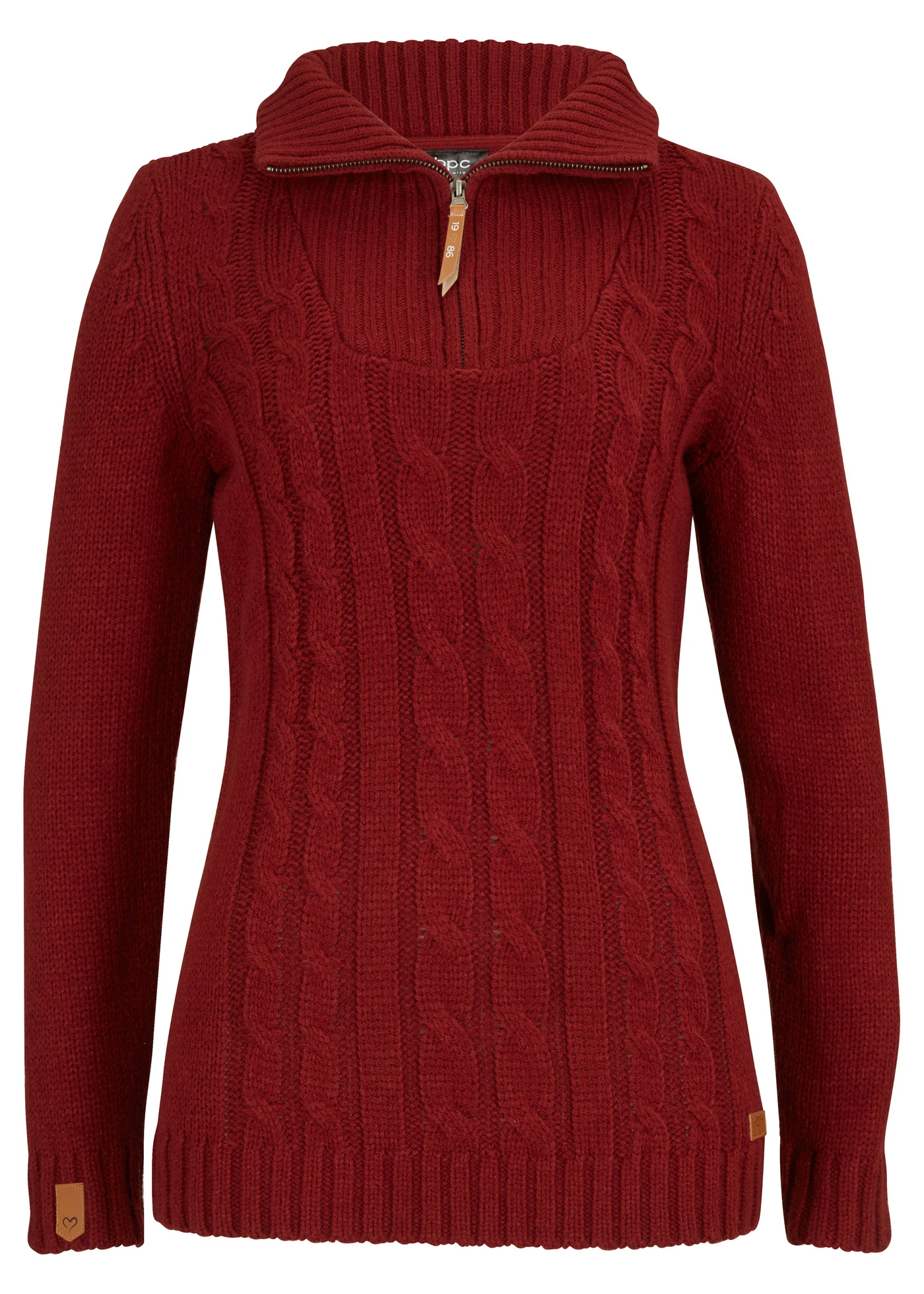 Pulover troyer cu coame • roşu castaniu • magazin bonprix