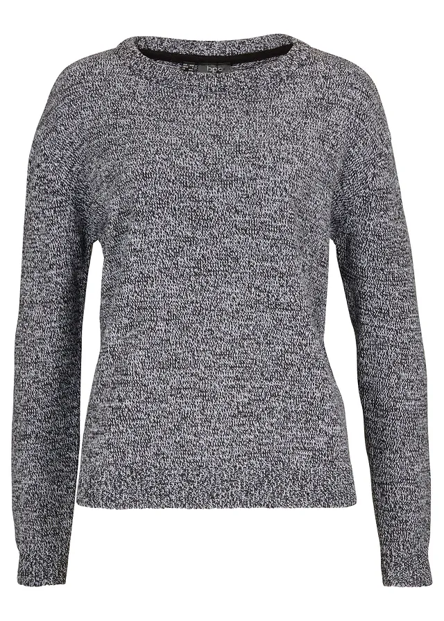Pletené pulóver s okrúhlym výstrihom, melírovaný