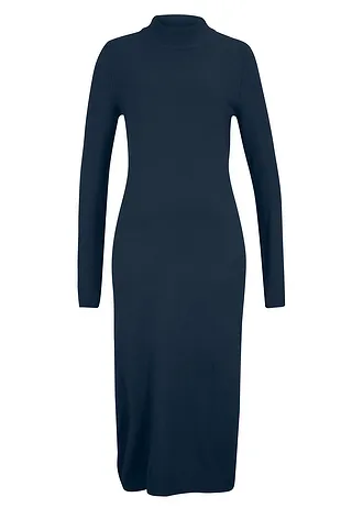 Šaty z jemného úpletu, se stojáčkem, barva: tmavě modrá