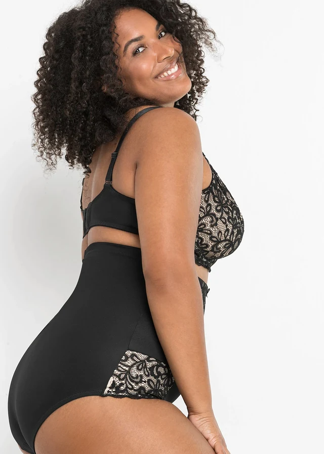 Sterk corrigerende slip, Kleur: zwart/poudre