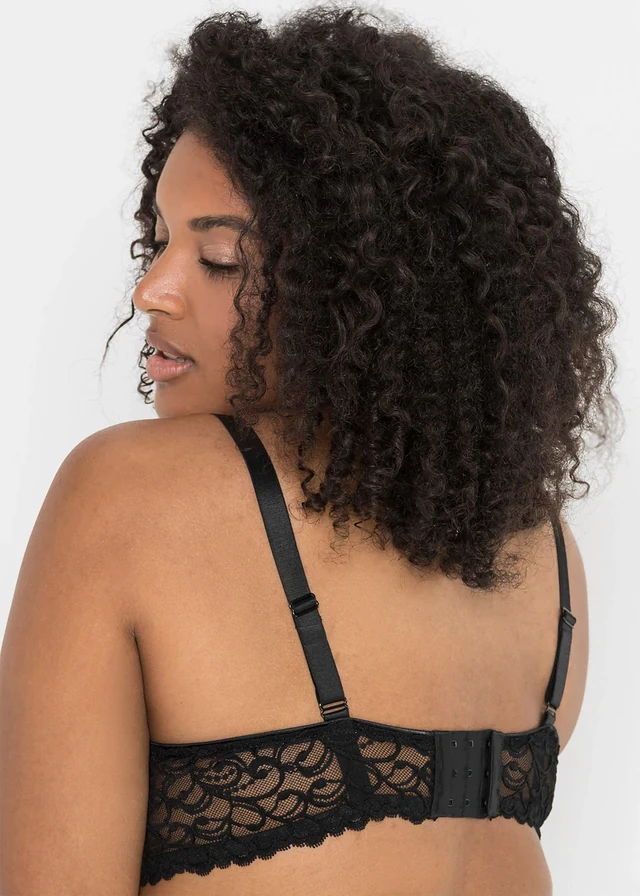 Voorgevormde bh met gerecycled polyamide, Kleur: zwart
