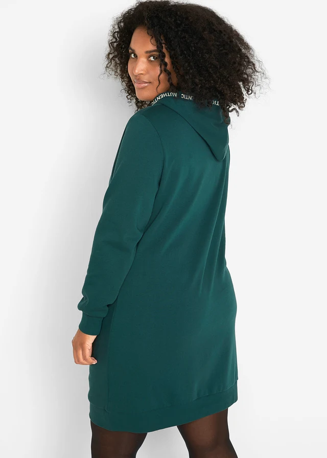 Robe sweat, Couleur: vert pétrole