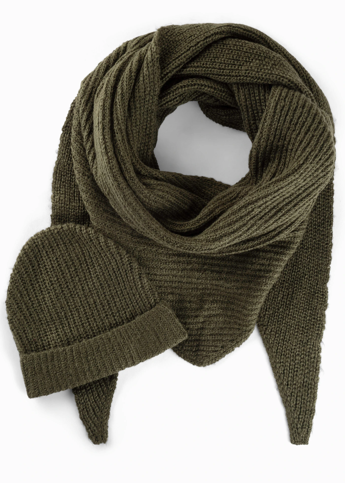 Šála a čepice (2dílná) • tmavě olivová • bonprix obchod