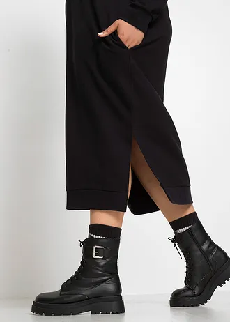 Midi sweatjurk • zwart plus size • bonprix online shop