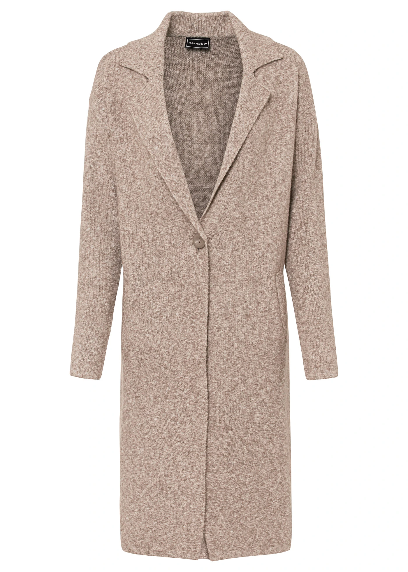 Dlouhý pletený kabát Loose Fit • hnědošedý melír • bonprix obchod