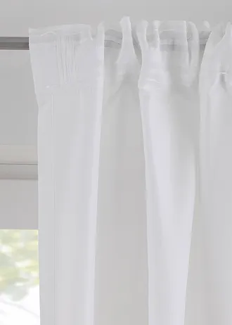 Rideau facile d’entretien en microfibre (1 pce) • blanc-gris • Boutique bonprix