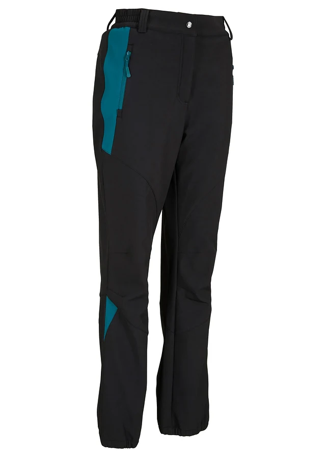 Pantalon softshell imperméable, coupe droite, Couleur: noir
