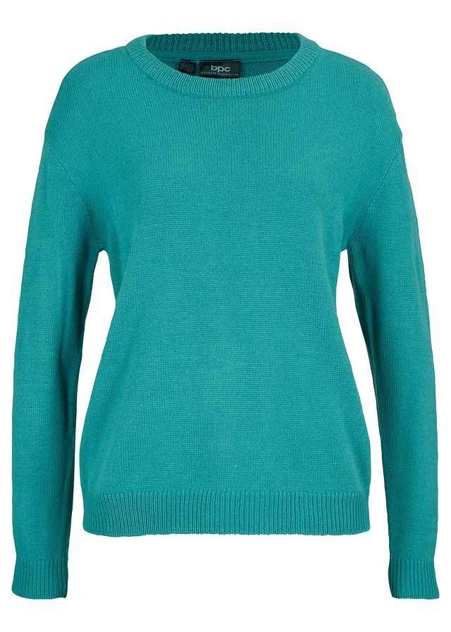 Pulover tricotat cu decolteu rotund