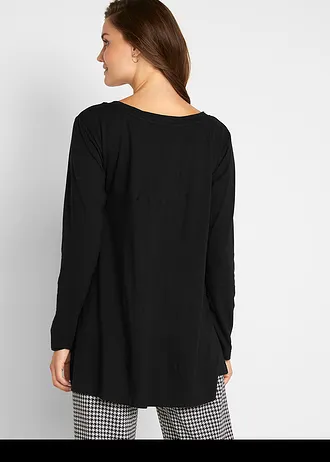 Longsleeve van een katoen/viscose-mix • zwart • bonprix online shop