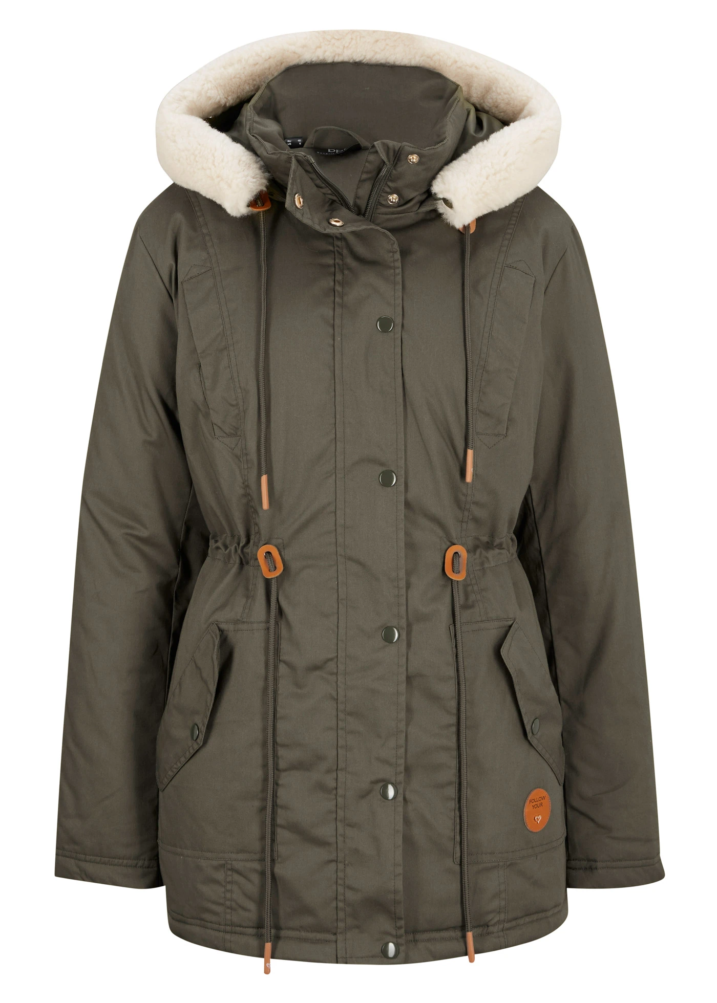 Vatovaná parka s umělou kožešinou • tmavě olivová • bonprix obchod