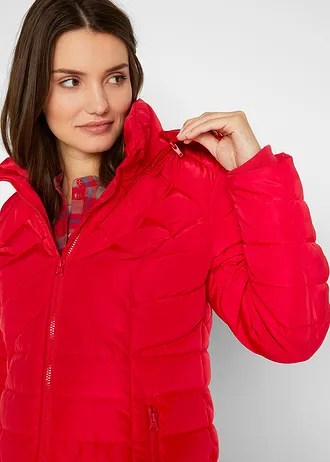 Veste matelassée légère avec capuche amovible • rouge profond • Boutique bonprix
