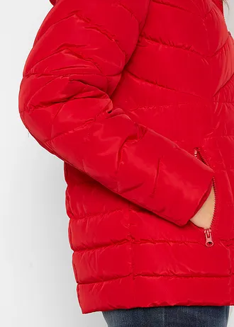 Veste matelassée légère avec capuche amovible • rouge profond • Boutique bonprix