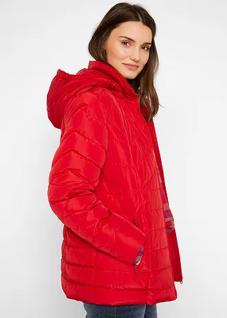 Veste matelassée légère avec capuche amovible • rouge profond • Boutique bonprix