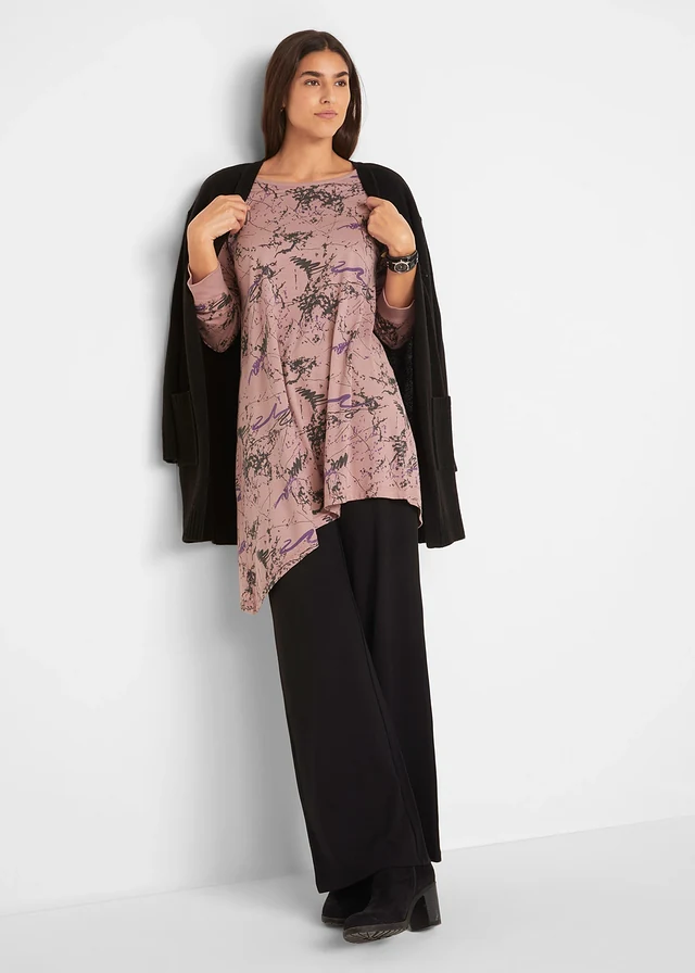 Gilet long en maille, Couleur: noir