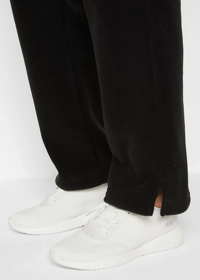 Pantaloni fără încheiere, din fleece • negru • magazin bonprix
