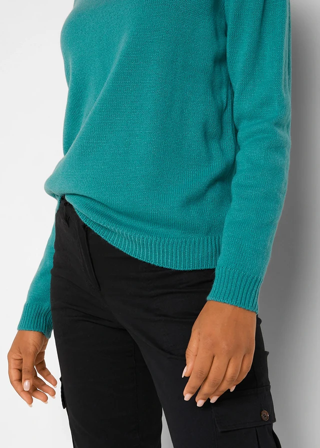 Pull col rond en maille • turquoise • product-page.page-title-suffix