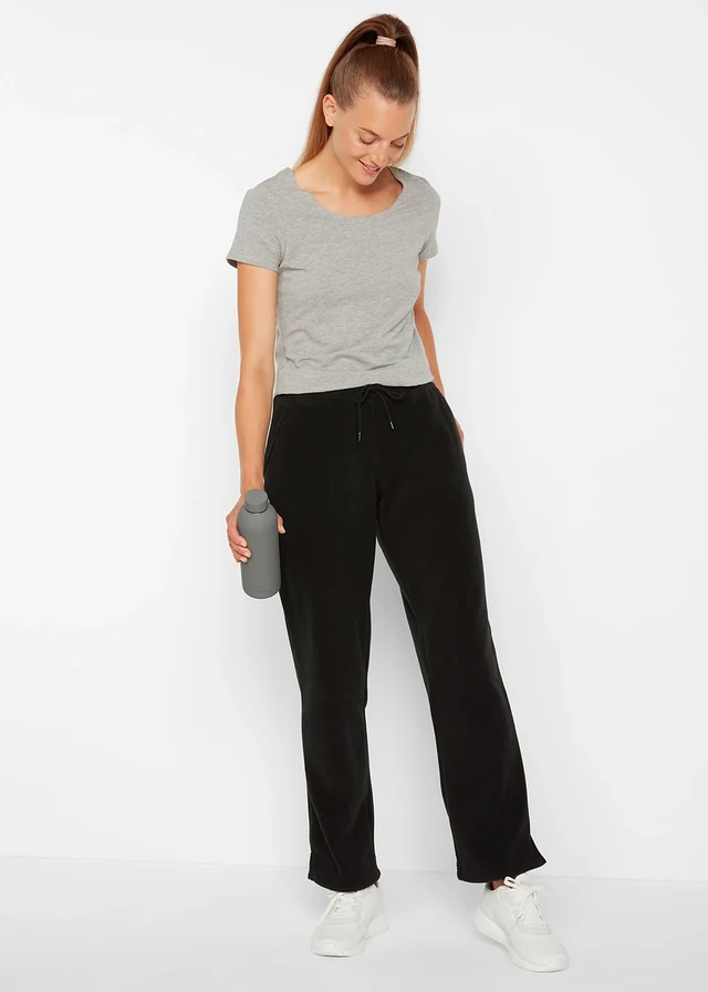 Slip-on broek met confortabele band, Kleur: zwart