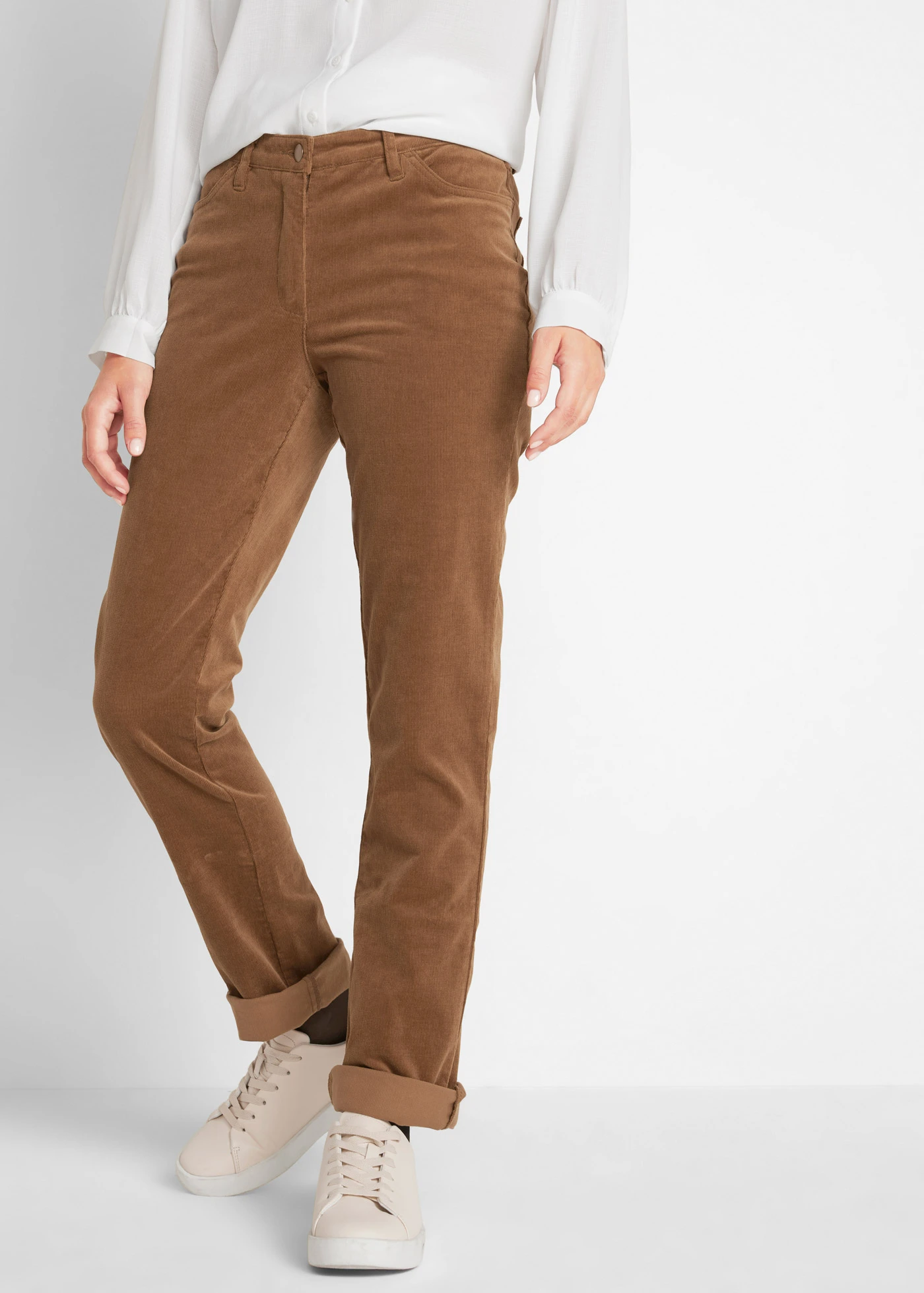Pantaloni reiați cu stretch • maro-coniac • magazin bonprix