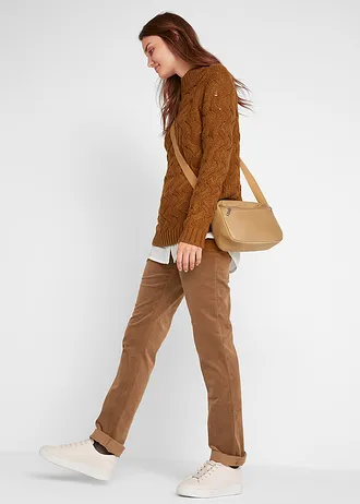 Pantaloni reiați cu stretch • maro-coniac • magazin bonprix