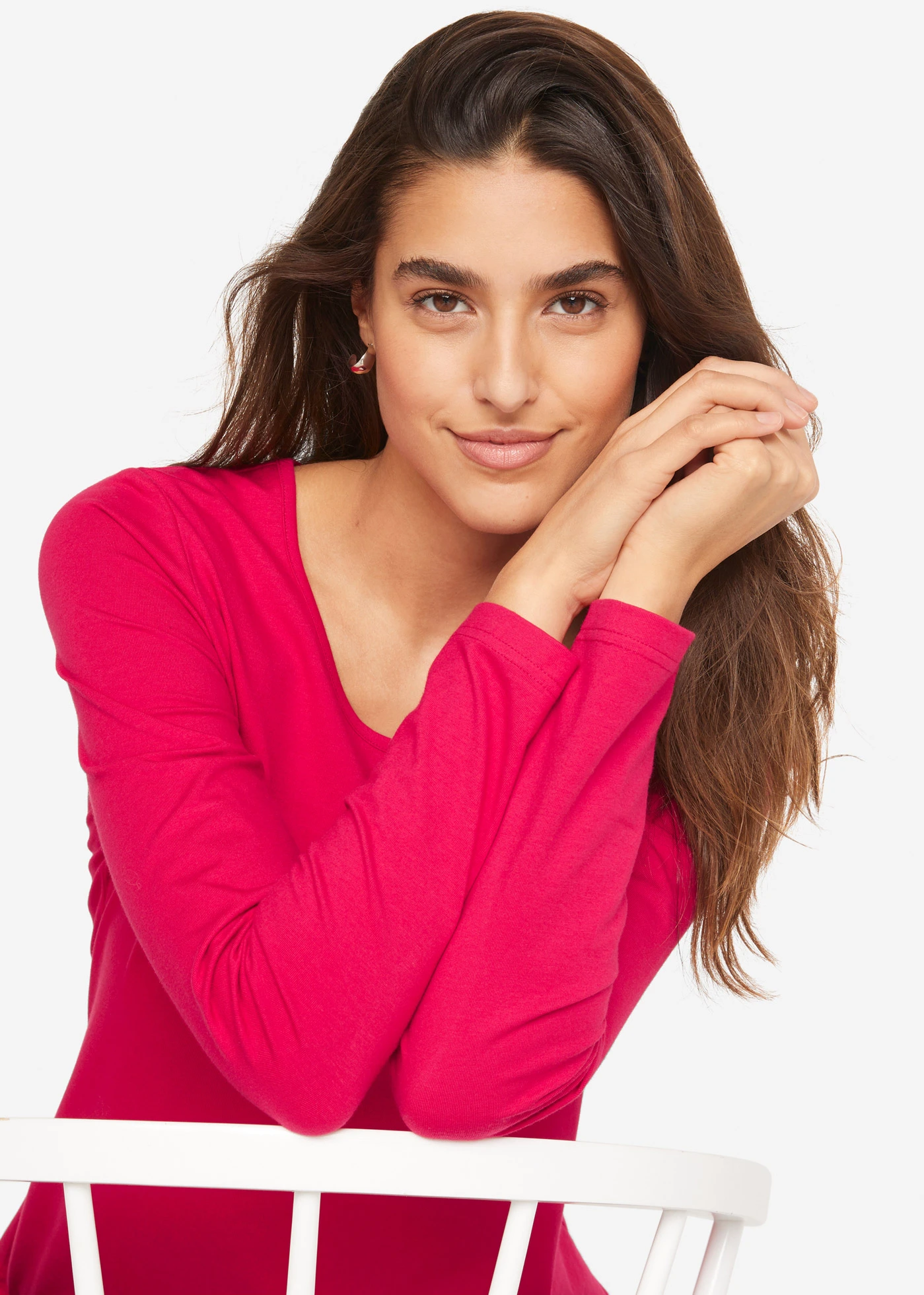 Bluză cu mâneci lungi (set/2 buc.) • grena + gri deschis melanj • magazin bonprix