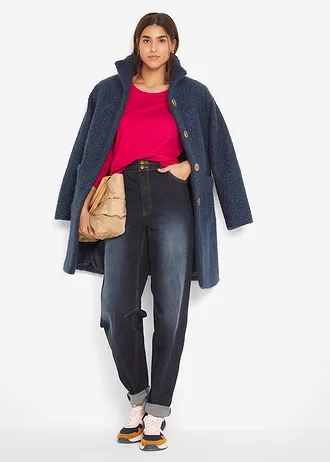 Tričko s dlouhým rukávem (2 ks v balení) • granátově červená + světle šedý melír • bonprix obchod