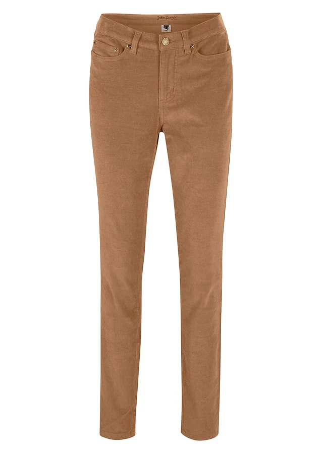 Pantalon skinny en velours côtelé extensible, Couleur: cognac