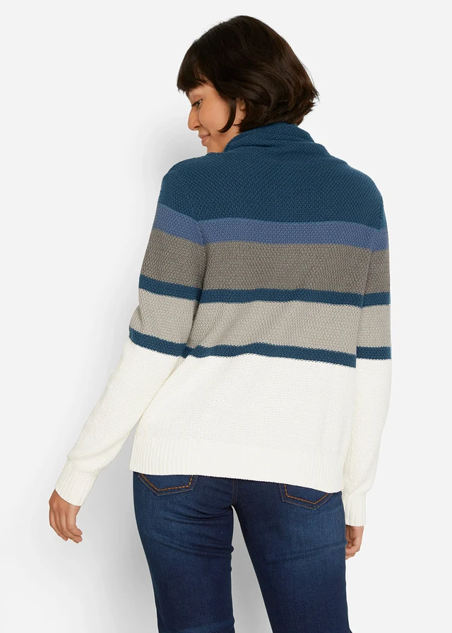 Trui met col • donkerblauw gestreept • product-page.page-title-suffix