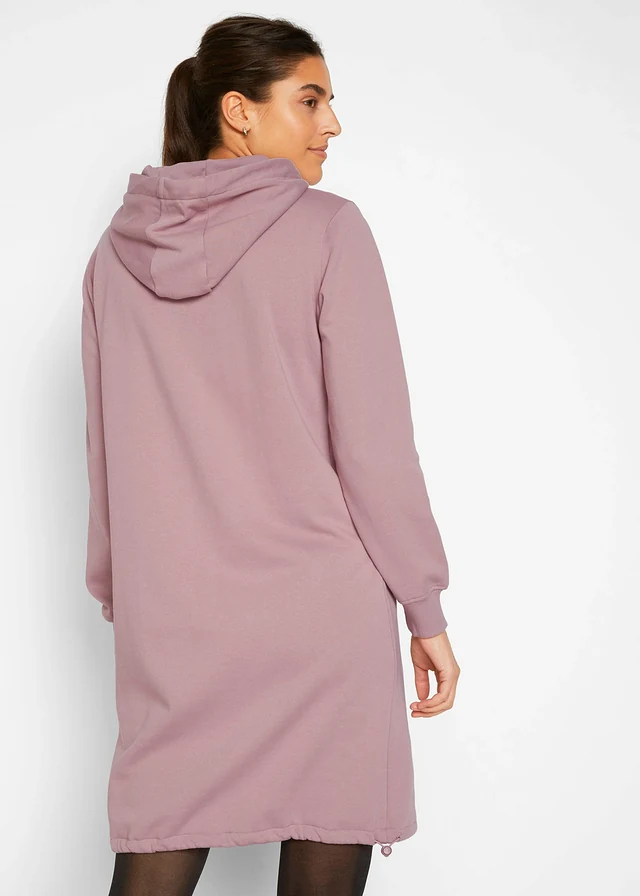 Robe sweat en coton mélangé, Couleur: bois de rose