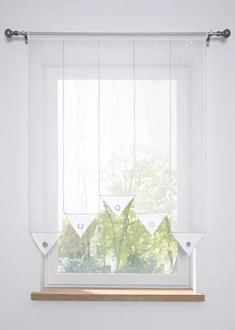 Voilage brodé en pointe (1 pce.), Couleur: blanc