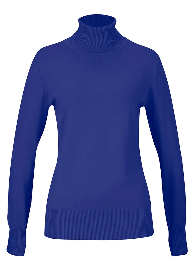 Rolákový svetr z jemné pleteniny • safírově modrá • bonprix obchod