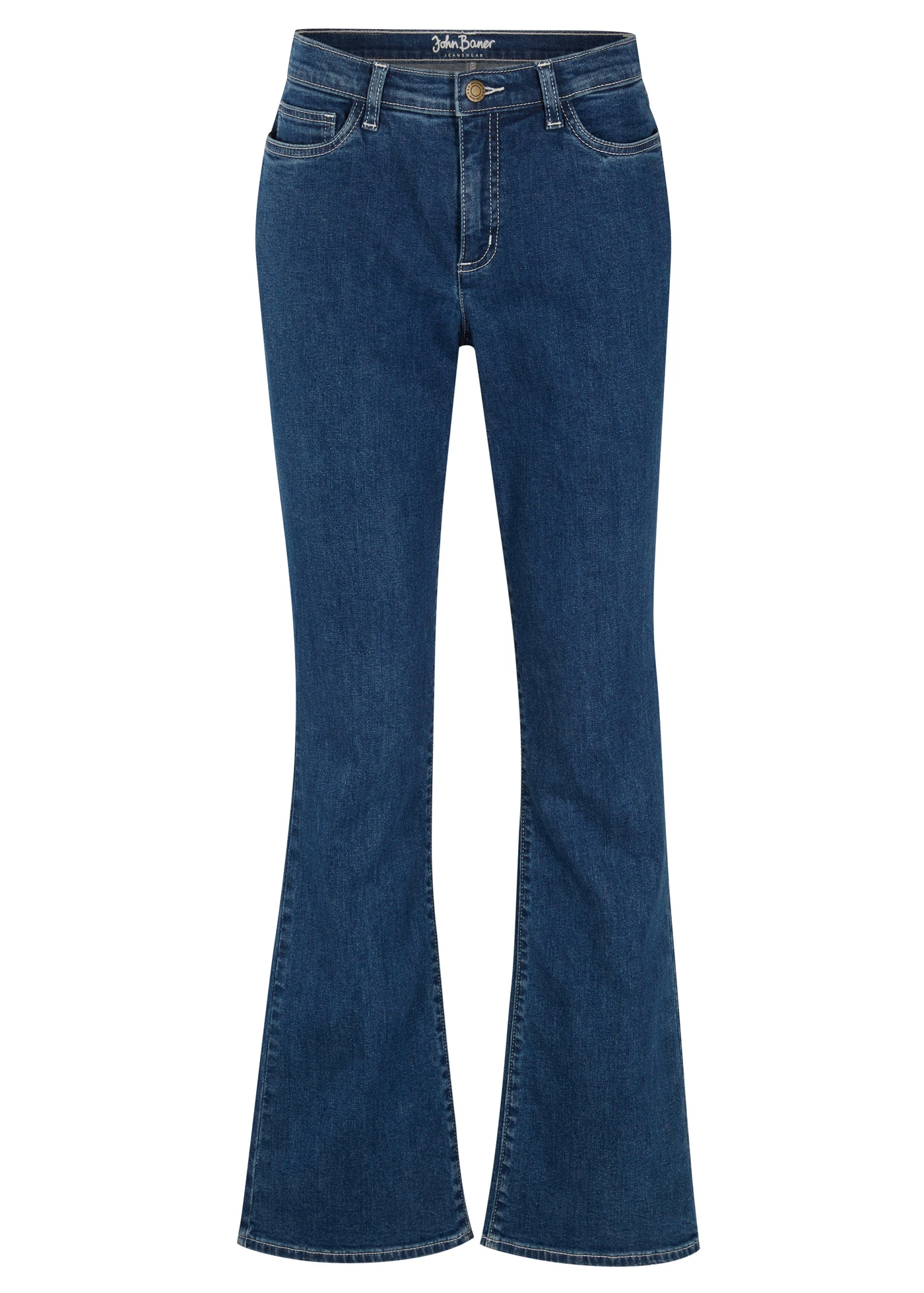 Džíny z organické bavlny, Bootcut, Mid Waist • modrá • bonprix obchod