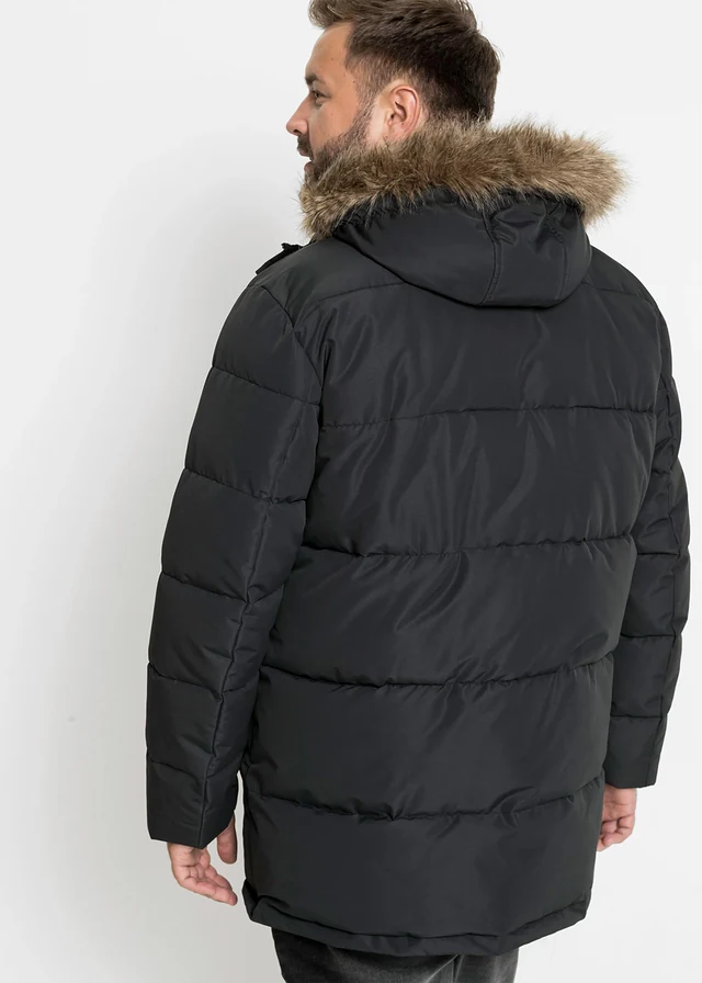 Outdoor jas met capuchon, Kleur: zwart