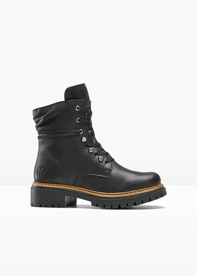 Ghete Rieker confortabile căptușite cu șiret • negru • magazin bonprix