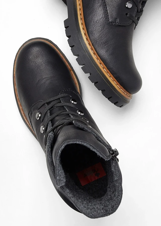 Veterboots van Rieker, Kleur: zwart
