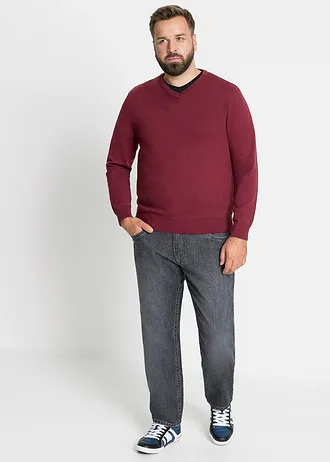 Pull doux en fine maille, Couleur: rouge érable