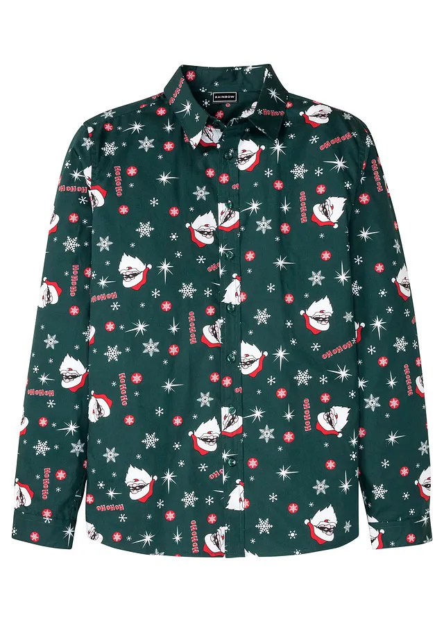 Košeľa s dlhým rukávom s vianočným rukávom, Slim Fit Košeľa s dlhým rukávom s vianočným rukávom, Slim Fit